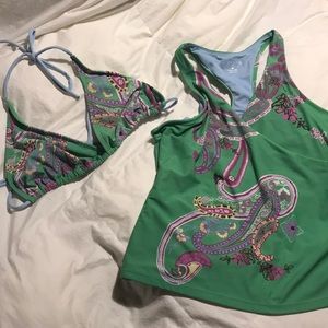 Athletic swim tops
